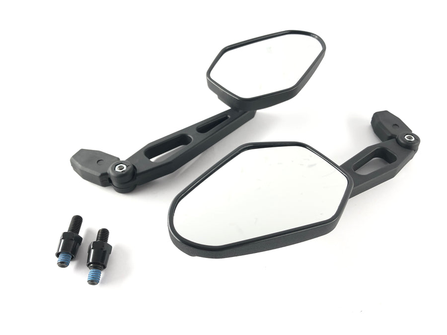 Universal Mirror Diego [Stockvaror] -Abs Black Adapter 2x M8-R E-testad