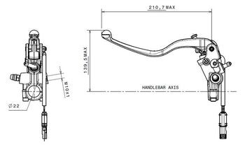 Ducati Monster 1200 [BREMBO] - Huvudcylinder för koppling Ø15x19mm titan - 0