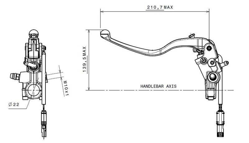 Ducati Monster 1100 [BREMBO] - Kupplungs-Hauptzylinder Ø15x19mm Titan