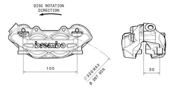 Aprilia Smv 1200 Dorsoduro [BREMBO] - P4 Bremssattel vorne links Ø32mm - 0