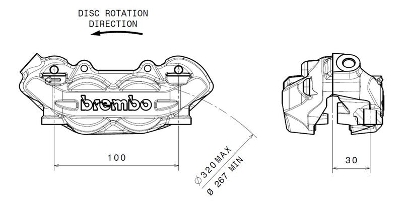 Moto Guzzi Stelvio 1200 8V [BREMBO] - P4 Bremssattel vorne links Ø32mm