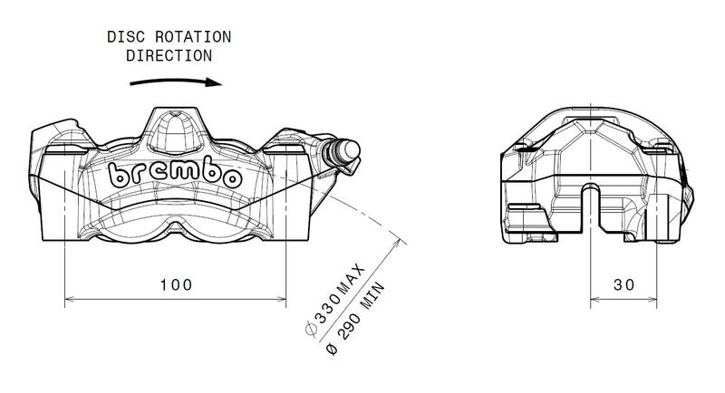 Ducati Monster 1200 [BREMBO] - M50 Bremssattel vorne links Titan Ø30mm