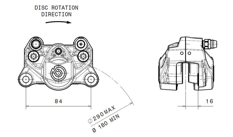 Ducati Monster 1200 [BREMBO] - Rear brake caliper Ø34mm natural