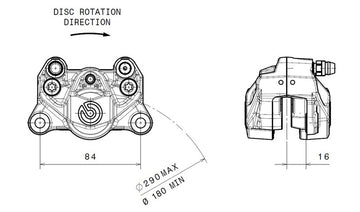 Ducati Monster 1200 [BREMBO] - Bakre bromsok Ø34mm natur - 0