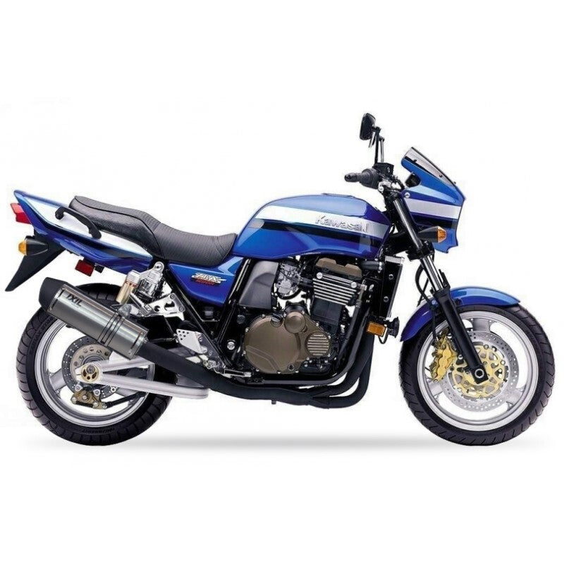 Kawasaki Zrx [IXIL] - Hexoval ljuddämpare i rostfritt stål / gavel svart