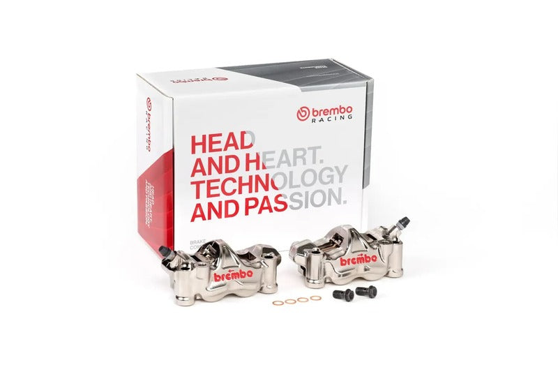 Aprilia Dorsoduro 1200 [BREMBO RACING] - Paar GP4RX - 1mm Bremssättel (CNC-gefräst - verchromt) (mit Belägen)
