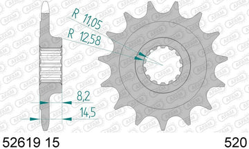 Ducati Monster 937 [AFAM] - Kedjesats 520XHR2 15/43 Superförstärkt - Standard kedjehjul - 0