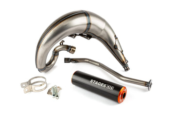 Beta RR Enduro 50 2T - Exhaust Streetrace High Mount vänster orange svart
