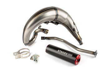 Beta RR Enduro 50 2T - Exhaust Streetrace High Mount vänster röd svart