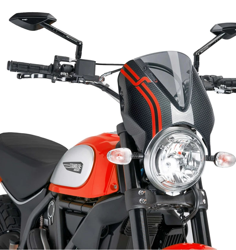 DUCATI SCRAMBLER DESERT SLED [2025] – RetroVision Windschild Visier – Schwarz