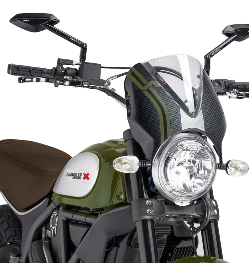 DUCATI SCRAMBLER DESERT SLED [2025] – RetroVision Windschild Visier – Schwarz