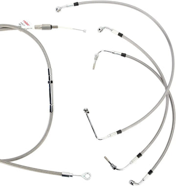 harley davidson flhtcu [BURLY BRAND] – Komplettes Edelstahl-Lenkerzug/Bremsleitungs-Kit