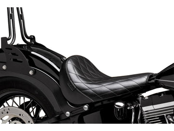 Harley Davidson FXS [2011-2012] -Bare Bones Solo Seat Diamond Stitch Black Vinyl