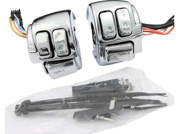Harley Davidson Sportster [2006-2013] -Chrome-styret med höljet med switchar med switchar