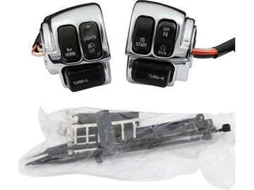 Harley Davidson Sportster [2006-2013] -Chrome-Steering Switch Housing Kit med switchar