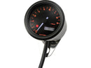 Harley Davidson - Velona Tachometer 48 mm, Svartmätare i rostfritt stål-2