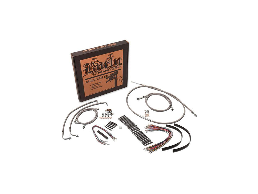 Harley Davidson Flhr [1997-1999]-18 "Gorilla bar cable set stainless steel clear ...