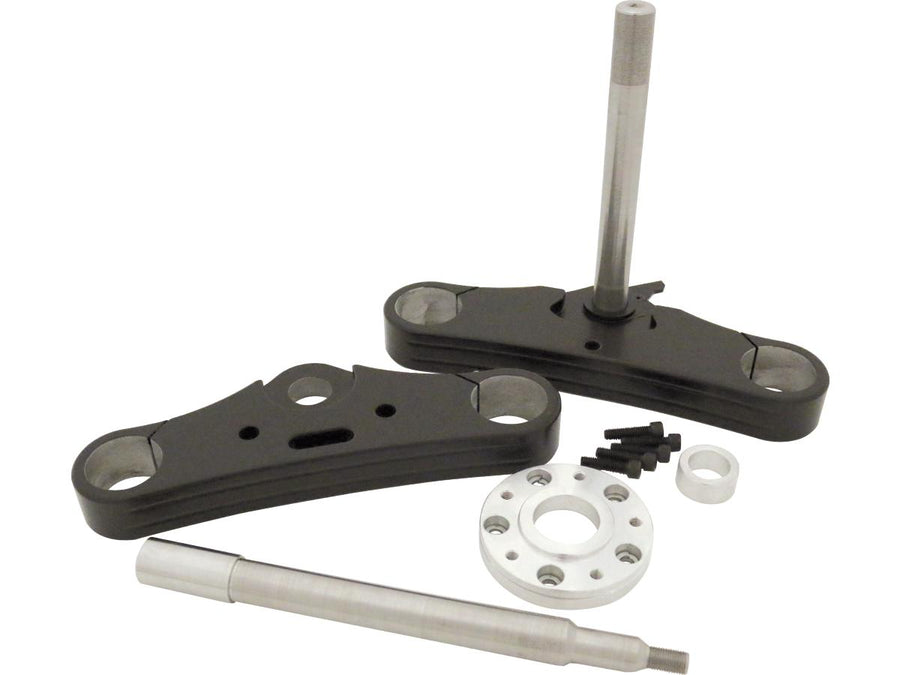 Harley Davidson Dyna [2004-2007] -forkbro, 39 mm, 0 °, Black Fork Bridge Set