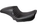 Harley Davidson Dyna [2006-2017] – Kickflip Sitz Gefaltete Naht Schwarzes Vinyl-3