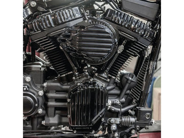 Harley Davidson Dyna [2000-2017] -Ribbed Air Filter Black Anodized - 0