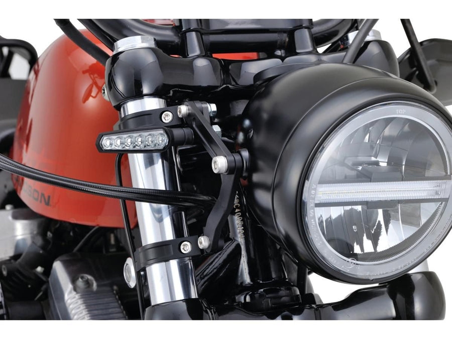 Harley Davidson - Justerbar CNC -strålkastare 49mm gaffelmontering svart