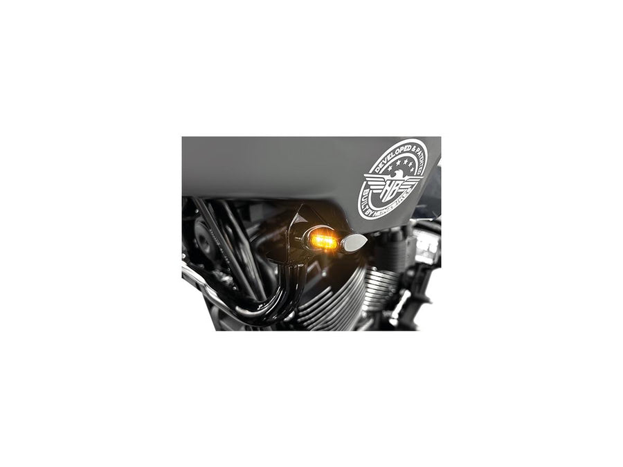 Harley Davidson FXLRST [2022-2025] – Micro ST Series LED-Blinker, eloxiertes Schwarz