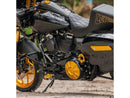 Harley Davidson Touring [2016-2024] – 10-Gauge Derby-Abdeckung Gold Eloxiert-4