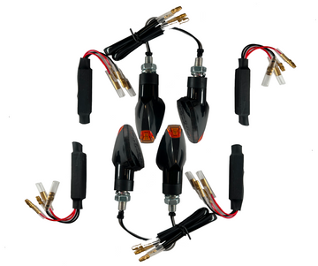 4 LED indicators black resistors [E-mark] - Kawasaki KLR 650 250 600 KLX 200 KLA