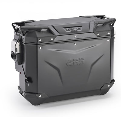 Alu-Seitenkoffer Trekker Outback EVO 33 Monokey – Schwarz, seitlich versetzt, rechts, SMART SEC LOCK