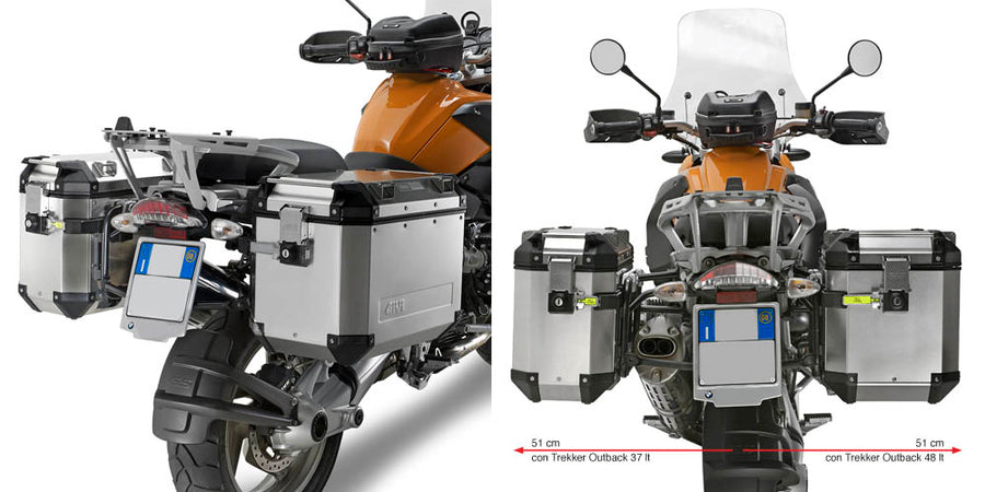 BMW R 1200 GS [GIVI] - sidohållare i stålrör för Trekker Outback MONOKEY® CAM-SIDE fodral diameter 18 mm