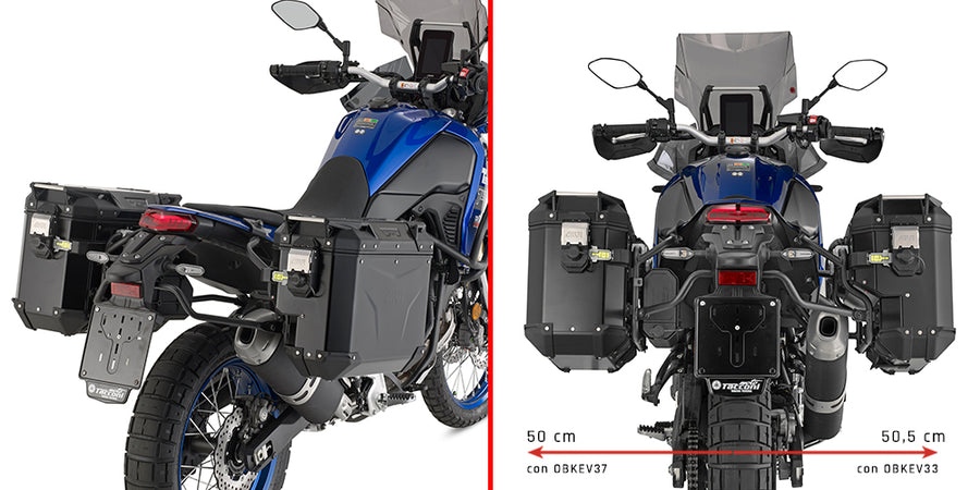 Yamaha Ténéré 700 [GIVI] - Stahlrohr-Seitenkofferträger PL ONE-FIT mit rechtem seitlichem Versatz für die Trekker