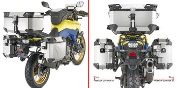 Suzuki V-Strom 800 SE [GIVI] - sidohållare i stålrör PL ONE-FIT med höger sidoförskjutning för vandrare