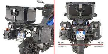 BMW R 1300 GS [GIVI] - Stahlrohr-Seitenkofferträger PL ONE-FIT mit rechtem seitlichem Versatz für die Trekker Outback