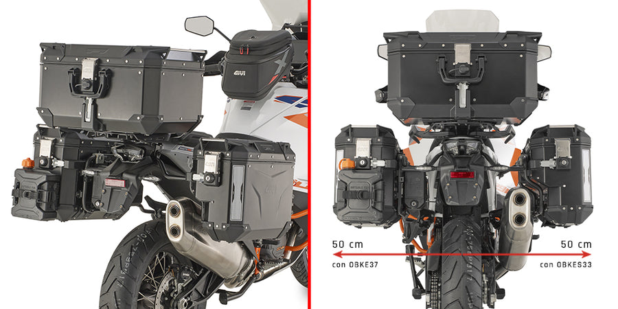 KTM Super Adventure S 1290 [GIVI] - Stahlrohr-Seitenkofferträger PL ONE-FIT mit rechtem seitlichem Versatz für die
