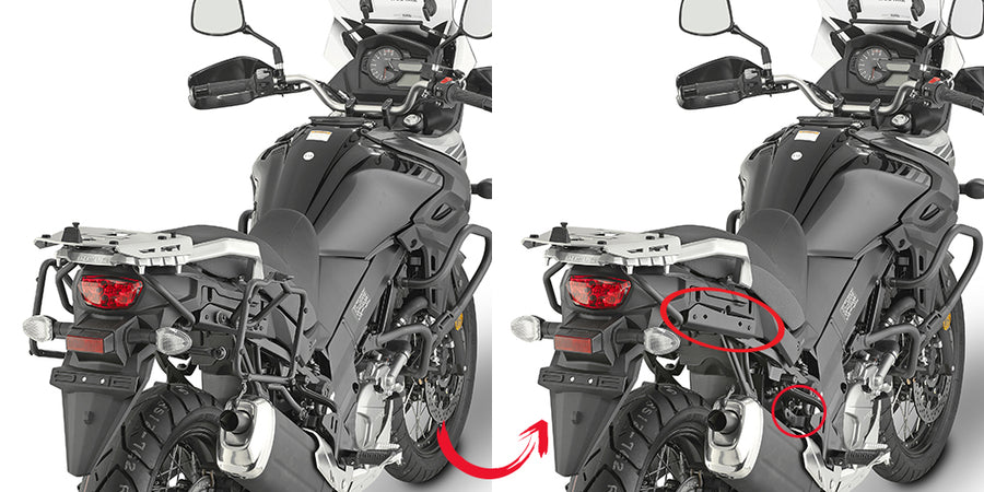 Suzuki DL 650 V-Strom [GIVI] - Avtagbar sidofodralhållare för MONOKEY® eller RETRO FIT fodral inte kompatibel med