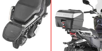 SYM ADX 125 [GIVI] - Topcasehållare för MONOLOCK®-fodral, använd MONOLOCK®-plattan som ingår i fodralet