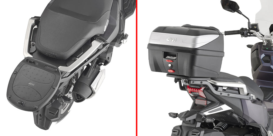 SYM ADX 125 [GIVI] - Topcasehållare för MONOLOCK®-fodral, använd MONOLOCK®-plattan som ingår i fodralet