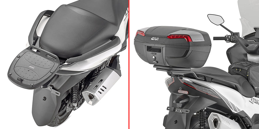 Zontes E 368 [GIVI] - Topcasehållare för MONOLOCK®-fodral, använd MONOLOCK®-plattan som ingår i fodralet
