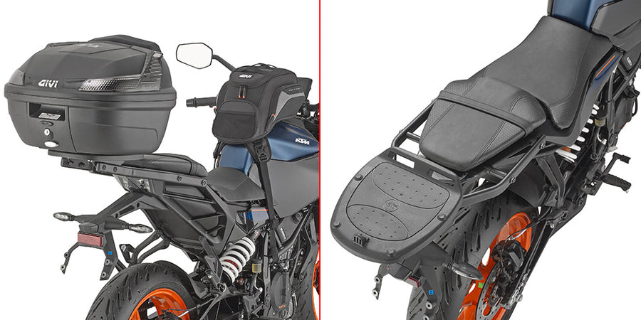 KTM Duke 125 [GIVI] - Topcase Träger für MONOLOCK® Koffer benutzen Sie die im Koffer mitgelieferte MONOLOCK® Platte