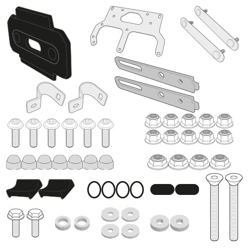 Honda CB 500 X [GIVI] - Kit für die Montage der S250 Tool Box an PL1121CAM Träger zu montieren mit der S250 und dem