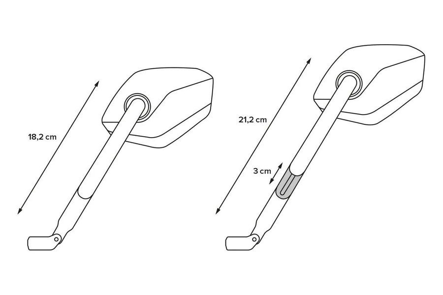 bmw r 1300 gs adventure [SW-MOTECH] – Sport Spiegel-Set, langer Spiegelarm