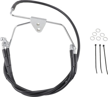 harley davidson flhtcui [DRAG SPECIALTIES] – Verlängertes schwarzes Vinyl-Bremsleitungs-Kit