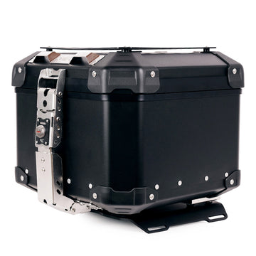 BMW F 900 GS [2023-] - Atlas 44L Universal-Aluminium-Topcase + Atlas Top Case Platte für Gepäckablage