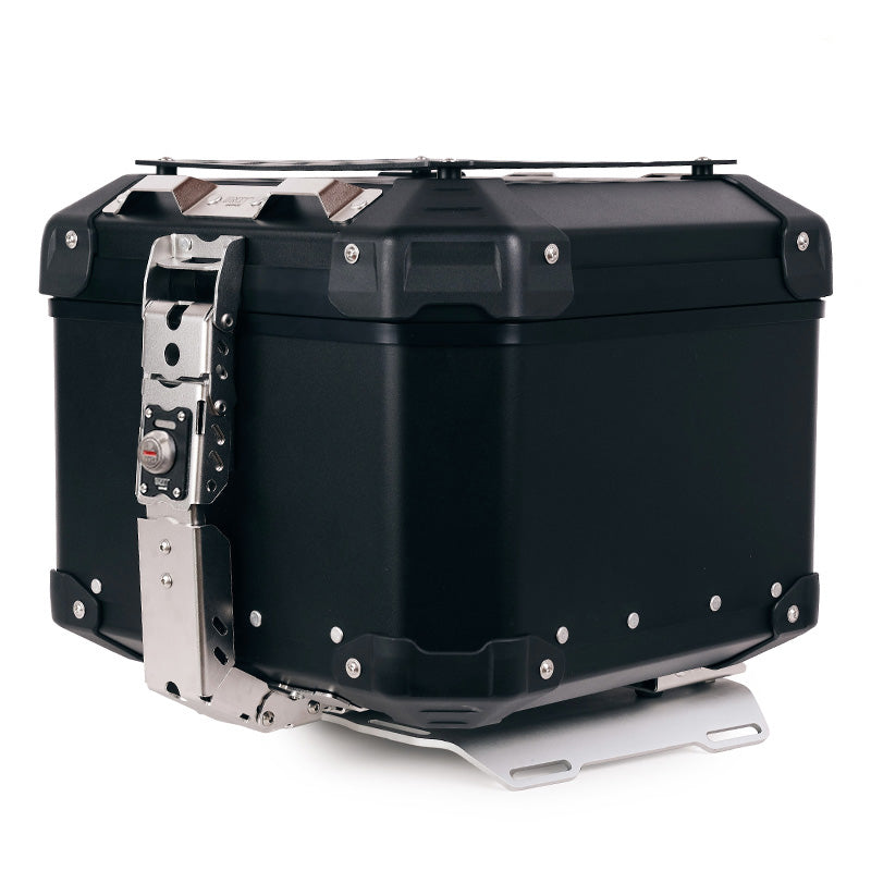 BMW R nineT 1200 Urban G/S (niedriger Auspuff) [2017-2023] - Atlas 44L Universal-Aluminium-Topcase + Atlas Top Case Platte für Gepäckablage