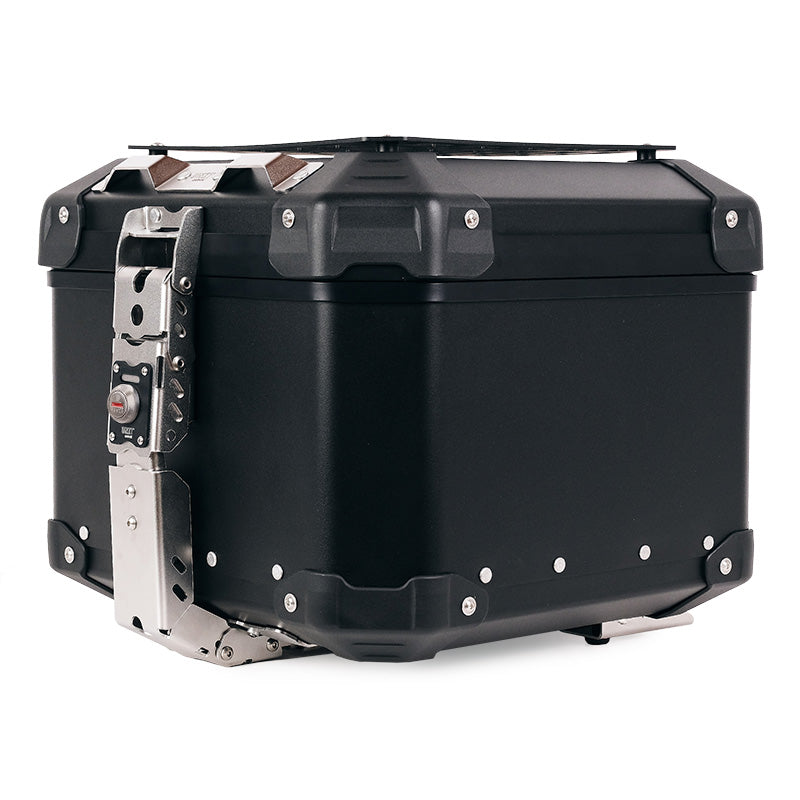 BMW R 1300 GS [2024–2026] - Atlas 44L Universal-Aluminium-Topcase + Atlas Silver Topcase-Platte für Original-Gepäckträger der