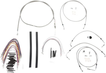 harley davidson flhtcu [BURLY BRAND] – Komplettes Edelstahl-Lenkerzug/Bremsleitungs-Kit - 0