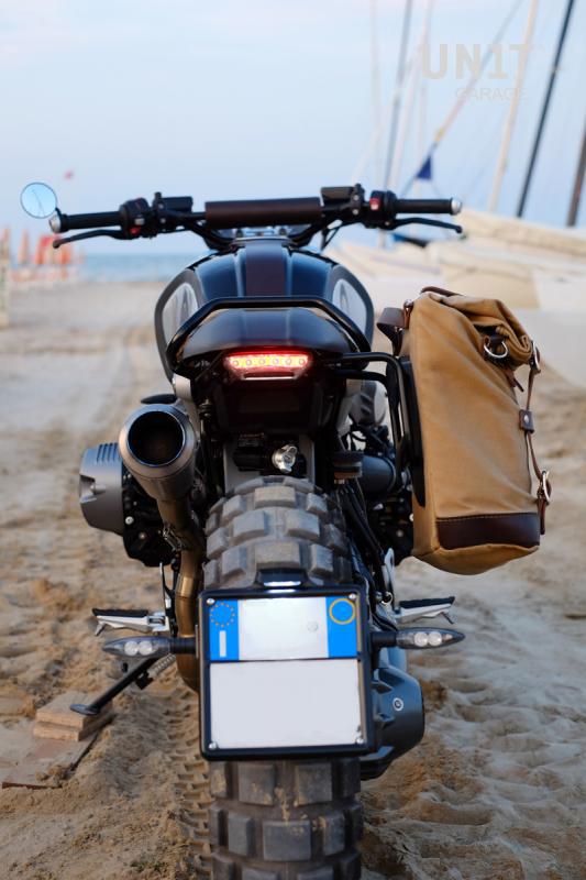BMW R nineT 1200 Urban G/S (niedriger Auspuff) [2017-2023] - Canvas-Seitentasche 10L-14L + Rahmen der NineT-Serie