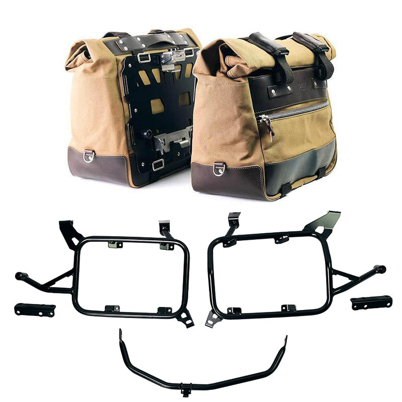BMW F 900 GS Adventure [2024-] - Paar Cult-Seitentaschen Canvas 40 l – 50 l + Paar Aluminiumplatten + Alu-Kofferrahmen BMW F900GS ADV