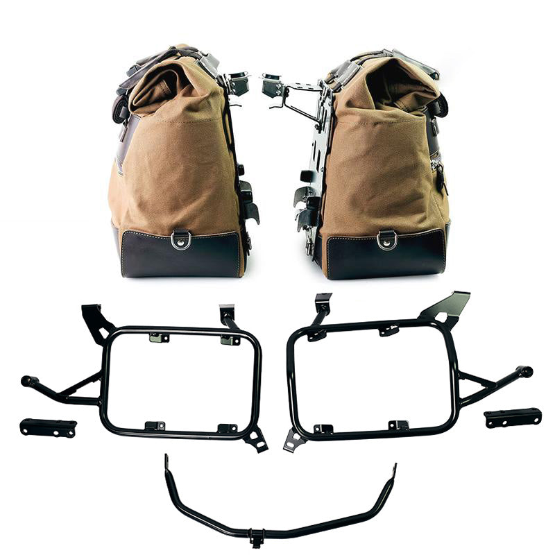 BMW F 850 GS [2018-2024] - Paar Cult-Seitentaschen Canvas 40 l – 50 l + Paar Aluminiumplatten + Alu-Kofferrahmen und ADV