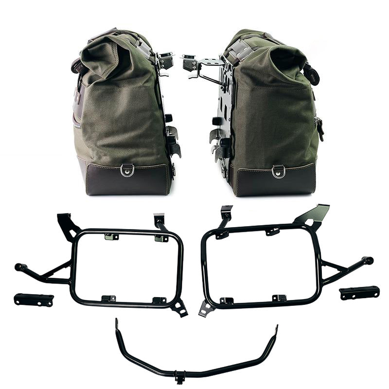 BMW F 900 GS Adventure [2024-] - Paar Cult-Seitentaschen Canvas 40 l – 50 l + Paar Aluminiumplatten + Alu-Kofferrahmen BMW F900GS ADV